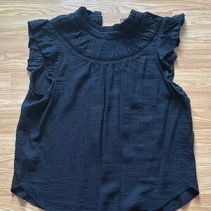 Black Ruffled Women's Top